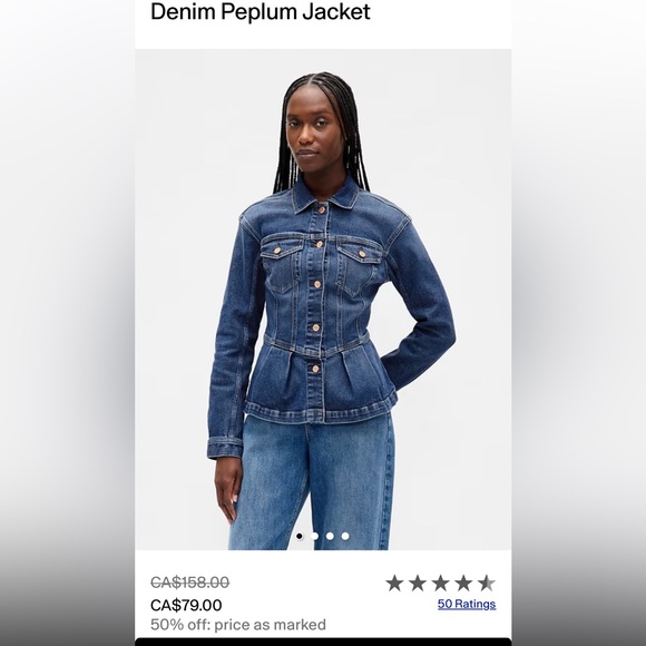 GAP Jackets & Blazers - GAP Peplum Denim Jacket, Large Tall